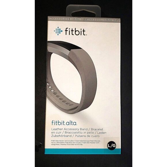Fitbit Large Grey Alta Genuine Leather Band Replacement Accessory New in Box! - Picture 1 of 5